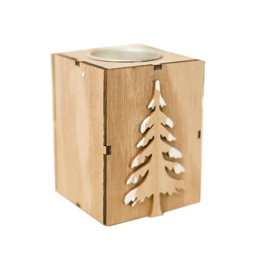 Candelabro navideño de madera