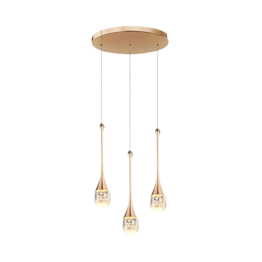 Candelabru LED triplu în formă de picătură cu acril cu bule în stil Nordic 3 temperaturi de lumină Înălțime 34 cm Pentru dormitor sau dining