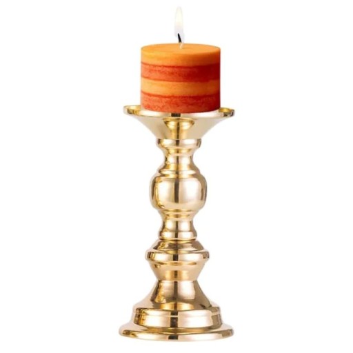 Candelabru vintage din metal auriu cu detaliu din cristal suport decorativ pentru lumânări pe masă pentru interior