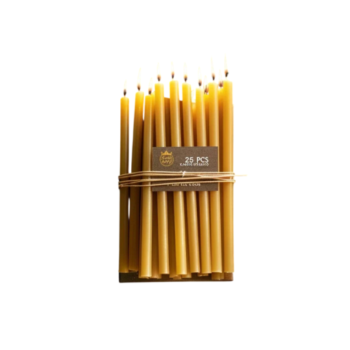 Candele sottili in cera d'api 25 pz 16 x 0,5 cm candele a forma di cono gialle senza profumazione per compleanni e decorazioni