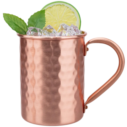 Caneca de cobre forjada com pega 400 ml cobre cor cobre altura 10,5 cm diâmetro 8,5 cm para bebidas frias e serviço em casa