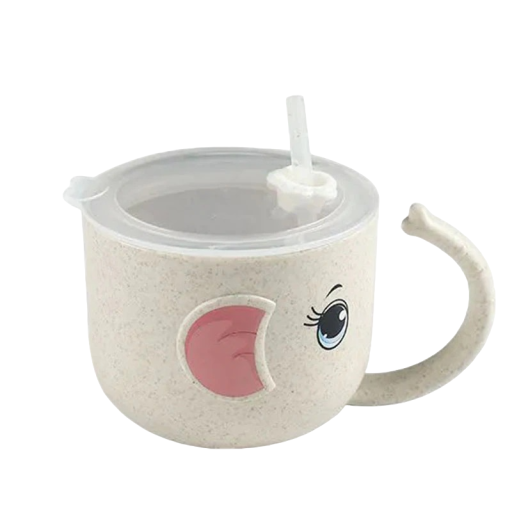 Caneca Infantil com Palhinha Elefante