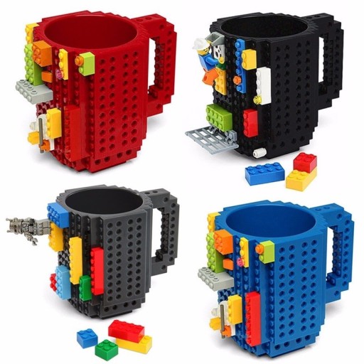 Caneca para crianças em forma de bloco de construção J2526