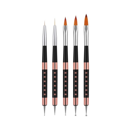 Caneta de Pontos com Pincel para Decoração de Unhas 5 pcs