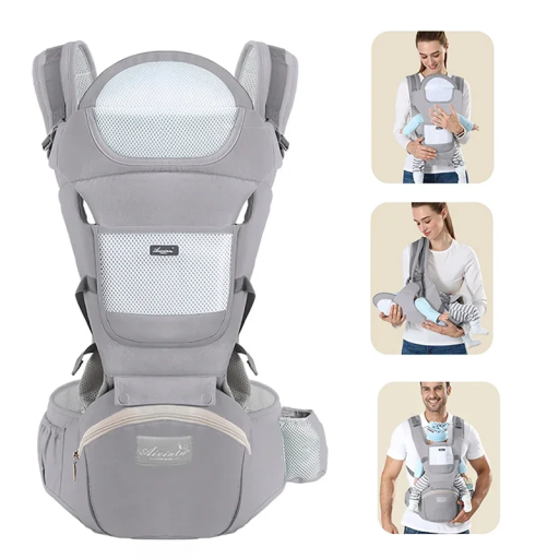 Canguru ergonómico para crianças 0–36 meses com assento e espaço de armazenamento Canguru multifuncional Canguru para bebés Transporte