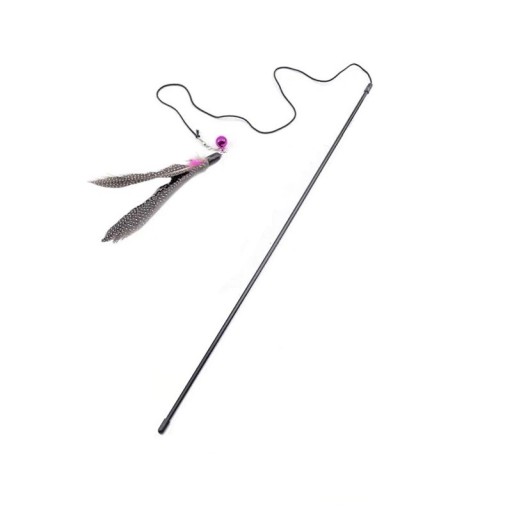 Canne à pêche pour chats avec plumes
