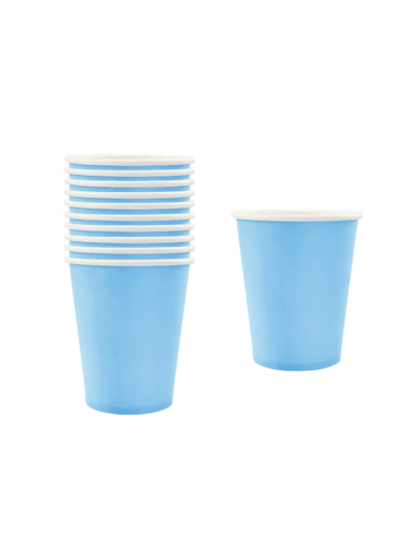 Canoane de hârtie de unică folosință 8,6 × 7,5 cm Născute simple de culoare albastră deschisă Set de 24 de canoane pentru petreceri de ziua de naștere și servire