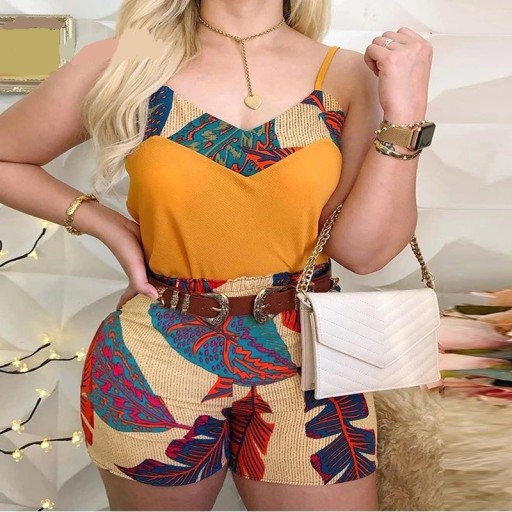 Canotta e pantaloni corti da donna B1078