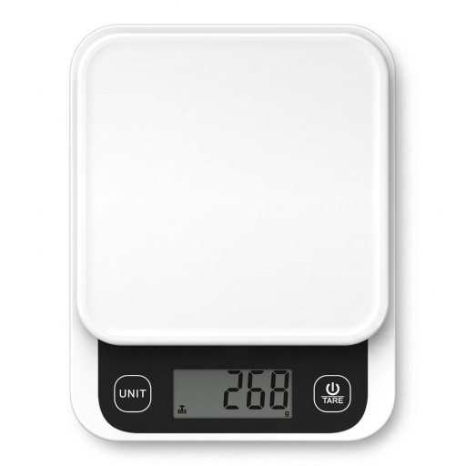 Cântar de bucătărie inteligent cu calculator nutrițional prin aplicație 5 kg / 0,1 g, display LCD digital, ABS, alb, pentru alimente, gătit și coacere