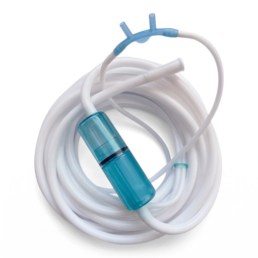 Canule nasale pour inhalation d'hydrogène et d'oxygène à haut débit, 4 m, silicone et PVC, blanche avec bleu, tube d'aspiration pour inhalateur d'hydrogène