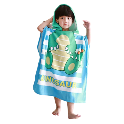 Capa de banho infantil com capuz e estampado divertido de dinossauro 60 x 120 cm Para alturas de 80 - 130 cm Capa de banho unissexo