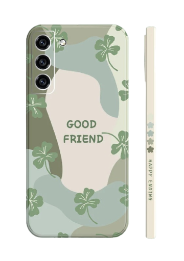 Capa de silicone com motivo de trevo para Samsung Galaxy S23 Ultra