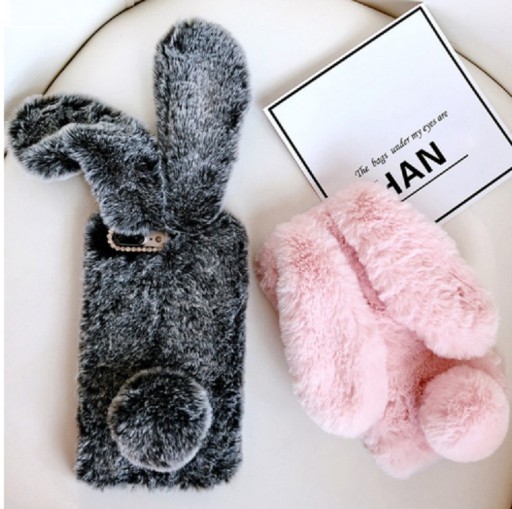 Capa original para iPhone com coelhinho peludo J1407