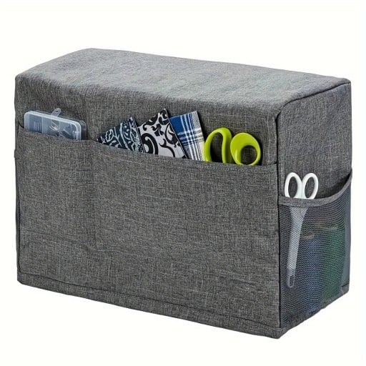 Capa para máquina de costura com bolsos de armazenamento capa protetora 43 x 31 x 21 cm organizador têxtil para máquinas de costura domésticas