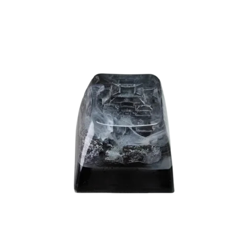 Capac pentru tastă efect decorativ fumuriu 1,8x1,8x1,6 cm rășină SA negru gri pentru tastatură mecanică PC