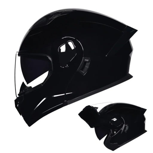Capacete de motocicleta integral unissexo articulado em ABS+PC de cor única para proteção rodoviária
