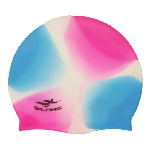 Cappellino da nuoto impermeabile e altamente elastico per uomini e donne Attrezzatura per nuotatori Cappellino in silicone per piscina con protezione per le orecchie Unisex multicolore