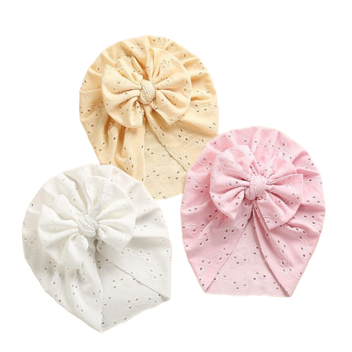 Cappellino estivo per neonati con fiocco