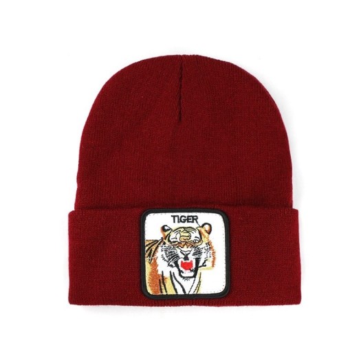 Cappello invernale con stampa di tigre