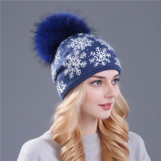 Cappello invernale da donna con fiocchi di neve