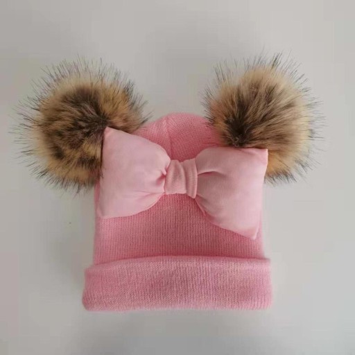 Cappello invernale da ragazza con pompon