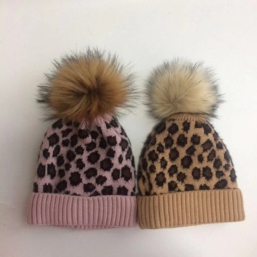 Cappello invernale per bambini a motivo leopardo