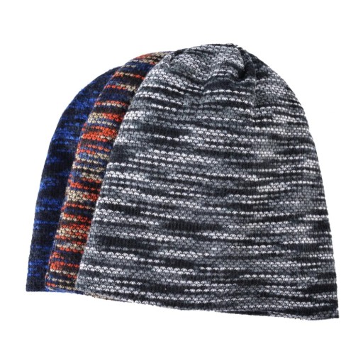Cappello lavorato a maglia da uomo con pelliccia J2081