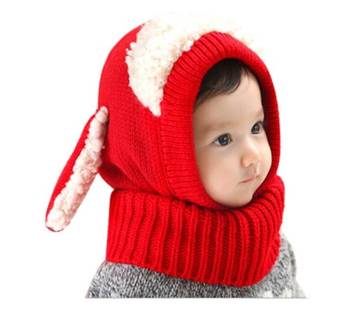 Cappello per bambini con sciarpa a forma di cane J856