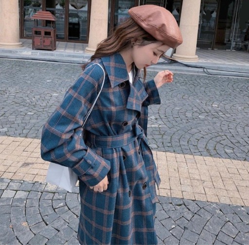 Cappotto a quadri da donna P1994