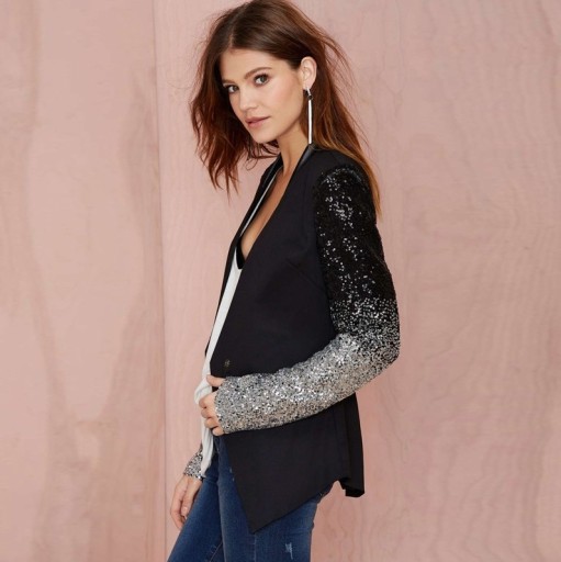 Cappotto leggero da donna con paillettes