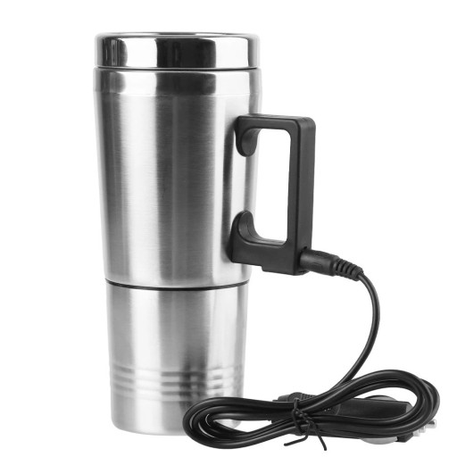 Car Heating Mug 12V 300 ml 65 °C 300 W Stainless Steel 8.3 x 19.5 cm Cigarette Lighter Travel Electric Kettle