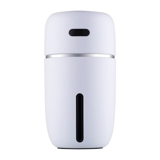 Car Humidifier and Air Purifier with 200 ml Tank Coloured Backlighting USB Powered Fits in Cup Holder Dimensions 13.5 x 7 cm