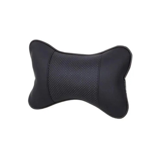 Car Neck Pillow 25x17 cm PU Leather Reversible Head Support Pillow with Filling for Travel Relief Universal Car Pillow