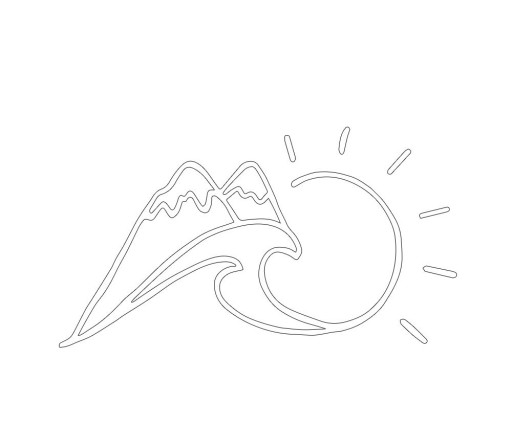 Car Sticker Mountains and Sun