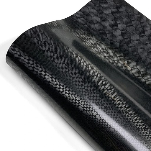 Carbon Autofilm with Diamond Pattern 10x150 cm Self-Adhesive PVC Film Honeycomb for Car and Motorcycle