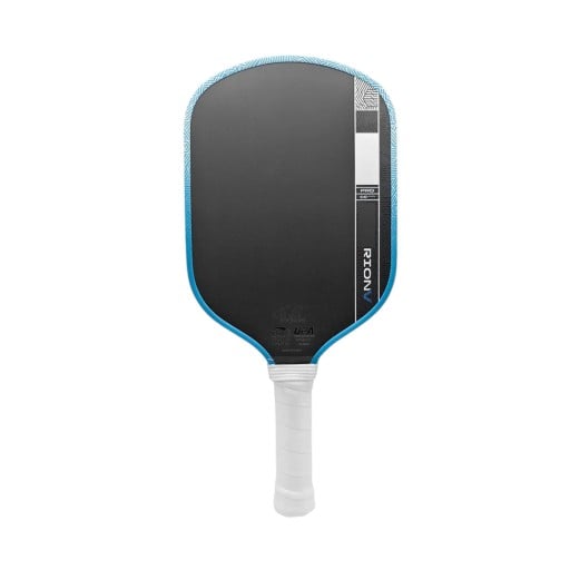 Carbon Fibre Pickleball Paddle with Kinetic Frame Energy Storage and Power Transfer 16 mm Thickness Black with Blue Edge For Training