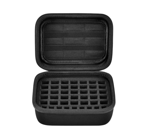 Carcasă organizatoare pentru unități flash USB și carduri SD, neagră, cu compartimente, pentru carduri și suporturi de memorie