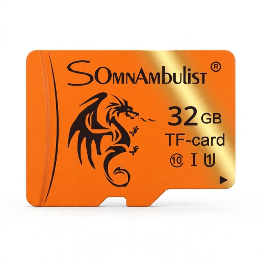 Card de memorie Micro SD TF SomnAmbulist Viteza mare 32 GB Class 10 U1 UHS-I 1,5 x 1,1 cm Rășină epoxidică Portocalie Pentru mobil