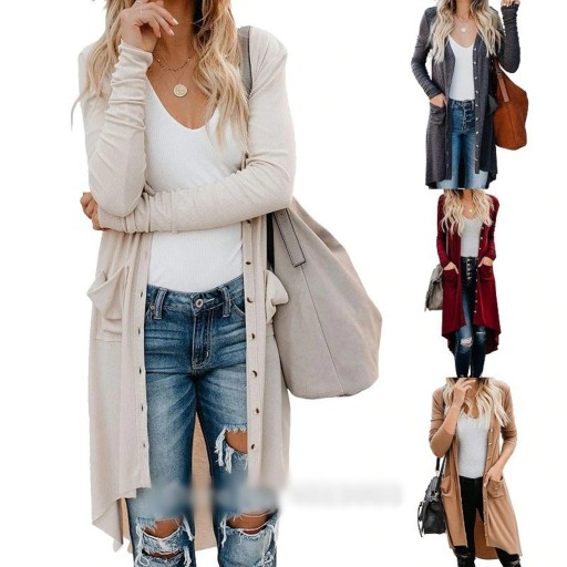 Cardigan da donna con tasche e bottoni