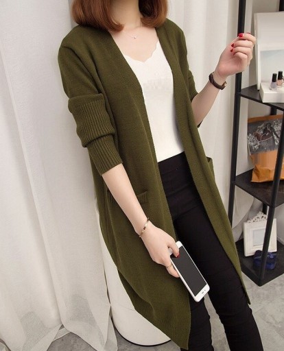 Cardigan en tricot pour femmes avec poches A2052