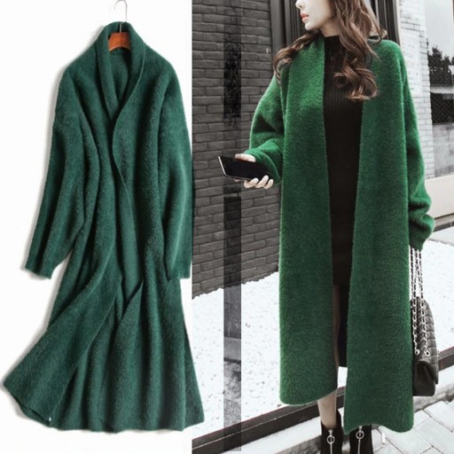 Cardigan long et pelucheux pour femmes