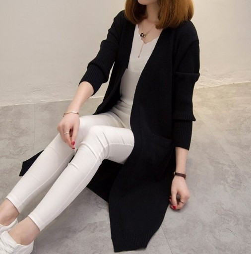 Cardigan tricotat pentru femei cu buzunare A2052