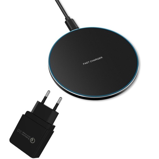 Cargador inalámbrico con adaptador de corriente