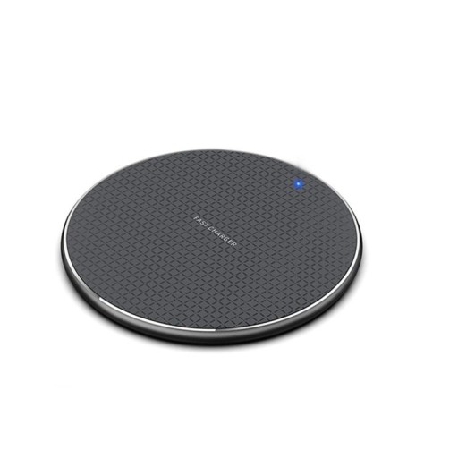 Cargador inalámbrico Qi 10 W para teléfonos con carga inalámbrica Base redonda de plástico con indicador Alimentación a través de Micro USB