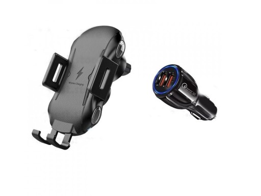 Caricabatterie wireless per auto con adattatore Dual USB