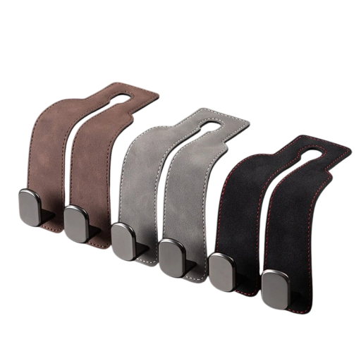 Cârlig auto pentru suportul de cap cu capăt dublu din metal, design elegant, suprafață moale, potrivit pentru genți, sacoșe și îmbrăcăminte
