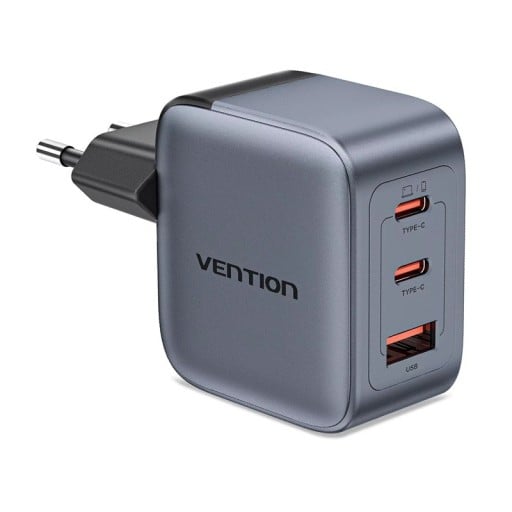 Carregador de rede rápido 70W 2x USB-C 1x USB-A PD 4.0 QC 3.0 adaptador compacto para telefone tablet portátil