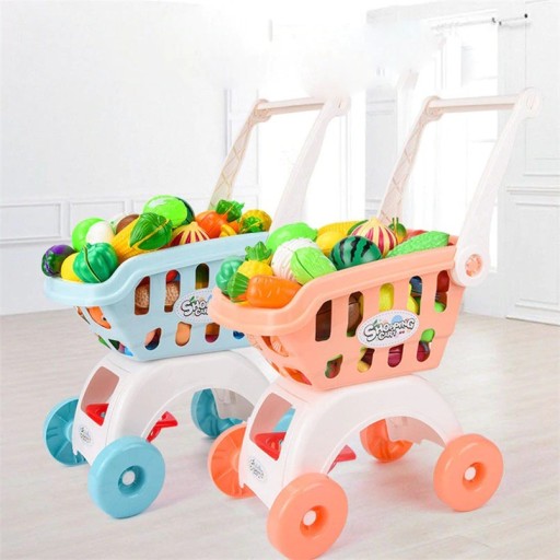 Carrello della spesa per bambini con alimenti 28 pz