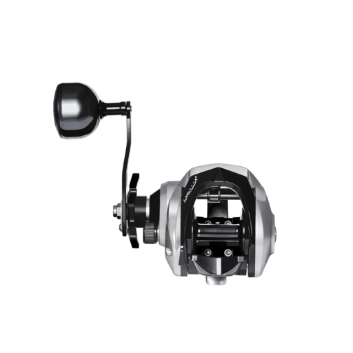 Carrete de baitcasting para diestros con relación de transmisión 6,4:1 Fuerza de freno 15 kg Engranajes de latón y carrete CNC Carrete de pesca en color plata y negro