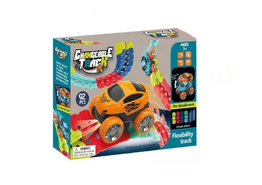 Carros LED de corrida automáticos com pista 92pcs